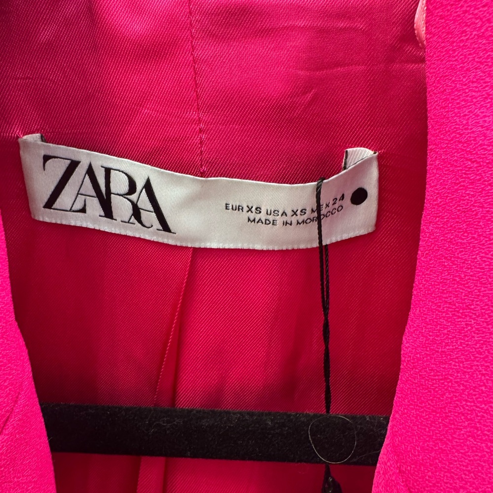 Zara Fuchsia Blazer with Feathered Cuffs - Picture 4 of 6